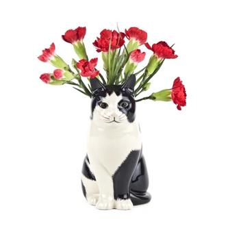 Ceramic Cat Flower Vase Black White Cute Cat Vase For Home Decor Animal Porcelain Vases | Rusticozy DE