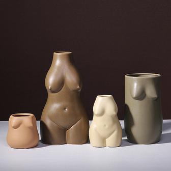 Modern Tabletop Crafts Art Vase Ceramic Human Butt Vase Woman Creative Ceramic Women Body Vase | Rusticozy
