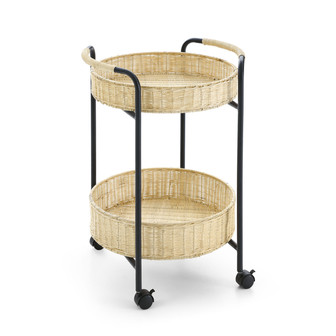 2-Tier Rattan Wicker Basket Shelves – Multi-Purpose Storage Trolley for Home & Events | Rusticozy