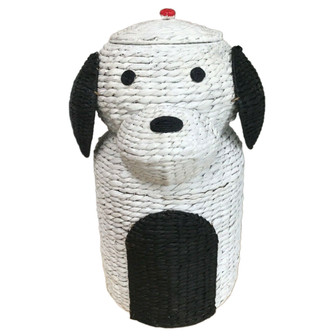Gorgeous Lovely Style White Wicker Puppy Dog Shape Water Hyacinth Basket For Kid | Rusticozy