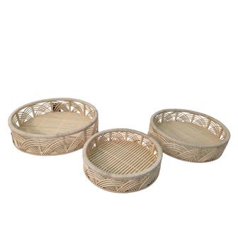 Classic Style Basket Bamboo Rattan Material Other Storage Wicker Baskets Tray | Rusticozy