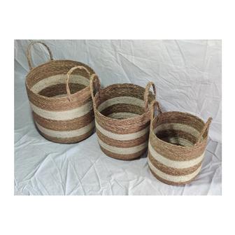 Elegant Design Jute Seagrass Material Storage Baskets | Rusticozy