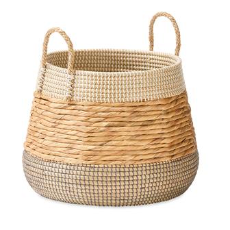 Elegant Water Hyacinth Plant Pot Baskets Woven Seagrass With Handles | Rusticozy CA
