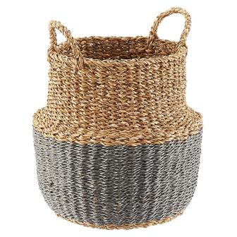 Essentials For Home Sedge Baskets Seagrass Wicker Basket With Handles For Kitchen Or Bathroom Handmade | Rusticozy