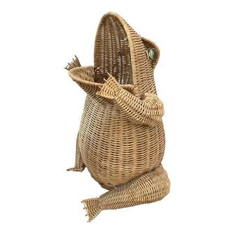 Frog Standing Style Rattan Storage Basket For Kid Children Room Decoration | Rusticozy UK