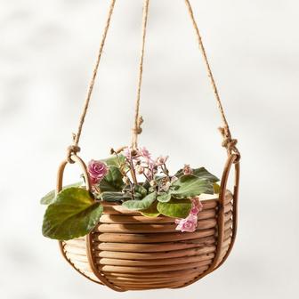 Garden Supplies Flower Pot Home Decoration Accessories Rattan Hanging Planter Basket | Rusticozy CA
