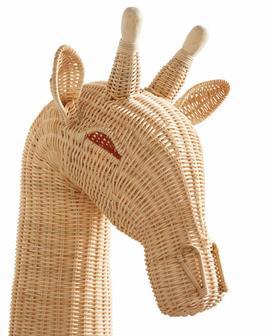 Giraffe Head Natural Rattan For Wall Hanging Decor Handmade Wall Art For Kids Room And Nursery | Rusticozy