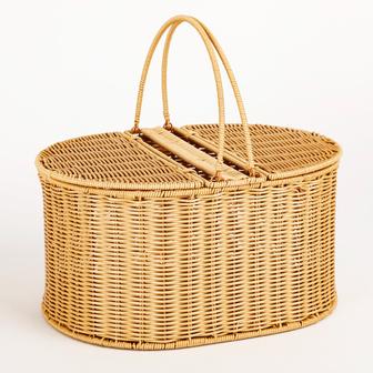 Hamper Picnic Basket Durable Wicker Picnic Storage Basket Willow With Removable Country Vintage Wicker Picnic Basket | Rusticozy CA