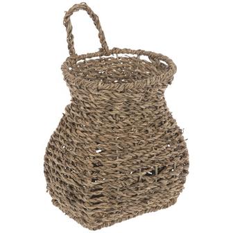Handmade Seagrass Curved Basket Natural Seagrass Hanging Basket Seagrass Wicker Storage Basket | Rusticozy UK