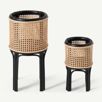 Natural Rattan Plant Pot Wicker Rattan Cane Planter Woven Plant Stand For Indoor Outdoor Decor | Rusticozy UK