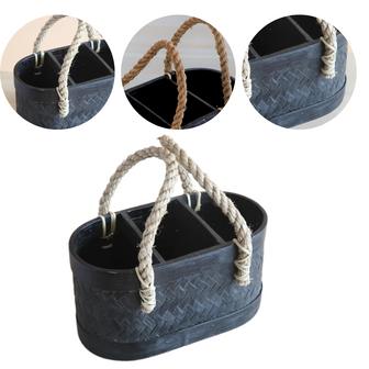 New Arrival Storage Black Basket With Rope For Party Living Room From Natural Quality Bamboo Woven Hot Selling With New Design | Rusticozy