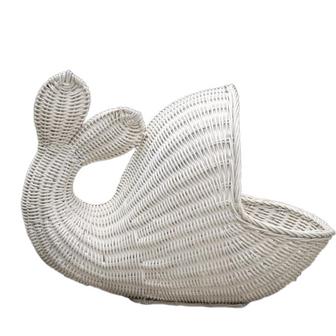 Rattan Wicker Whale Basket White For Kids Makes Children Happy Suitable For Kids Toys Storage Box | Rusticozy AU