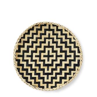 Round Serving Tray Wicker Bamboo Tray Decorative Basket For Wall Hanging And Home Decor | Rusticozy