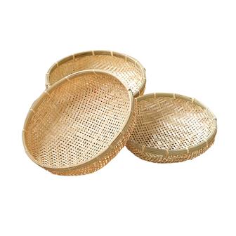 Set of 3 Fruit Basket Natural Bamboo Basket Storage Food Bamboo Basket For Home Storage | Rusticozy UK