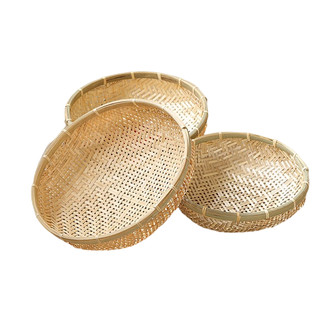 Set of 3 Natural Bamboo Fruit Wicker Basket For Home Storage | Rusticozy