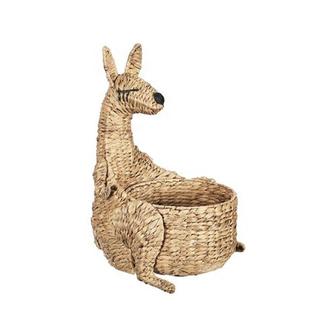 Water Hyacinth Basket Animal Laundry Storage Basket With Handle Hamper Basket Water Hyacinth Kangaroo | Rusticozy UK