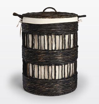 Water Hyacinth Storage Basket For Clothes Willow Storage Basket With Handles And Lid | Rusticozy DE