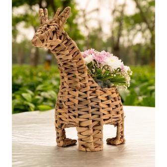 Wicker Giraffe Water Hyacinth Planter Pot Suitable For Decorative Indoor | Rusticozy