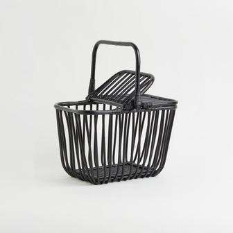 Wicker Picnic Basket Rattan Food Gift Storage Baskets Natural Black Rattan Storage Baskets | Rusticozy CA