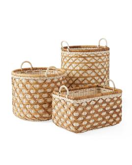 Wicker Rattan Basket With Handles Various Shapes For Clothing Storage Laundry Hamper | Rusticozy AU