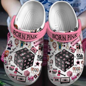 Black Pink Music Crocs Crocband Clogs Shoes | Favorety UK