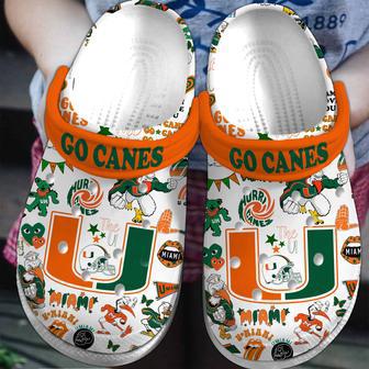 Miami Hurricanes Ncaa Sport Crocs Crocband Clogs Shoes | Favorety