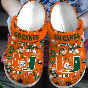 Miami Hurricanes Ncaa Sport Crocs Crocband Clogs Shoes | Favorety