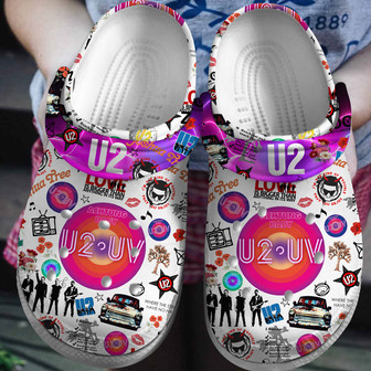 U2 Music Crocs Crocband Clogs Shoes - Monsterry