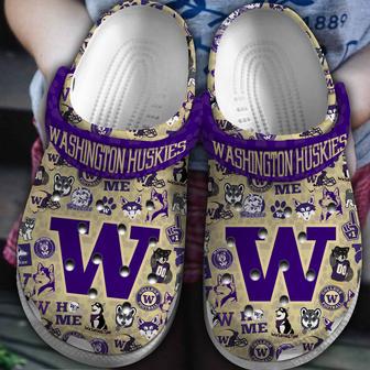 Washington Huskies Ncaa Sport Crocs Crocband Clogs Shoes | Favorety