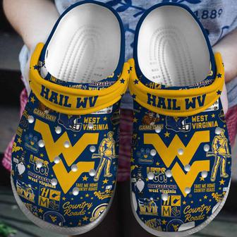 West Virginia Mountaineers Ncaa Sport Crocs Crocband Clogs Shoes | Favorety CA