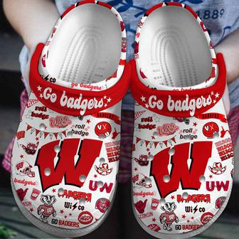 Wisconsin Badgers Ncaa Sport Crocs Crocband Clogs Shoes | Favorety