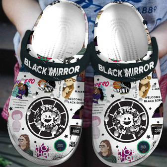 Black Mirrow Movie Crocs Crocband Clogs Shoes - Monsterry
