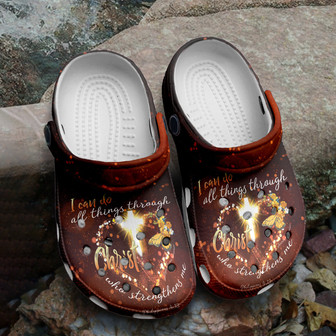 Jesus Cross Light Clog Clogband Clogs Shoes I Can Do All Things Through Christ Catholic Christian Gifts God Faith Believers - Monsterry