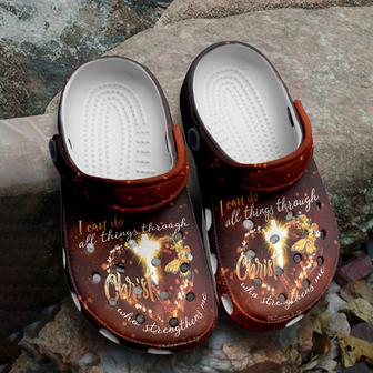 Jesus Cross Light Crocs Crocband Clogs Shoes I Can Do All Things Through Christ Catholic Christian Gifts God Faith Believers - Monsterry UK
