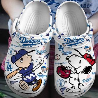 Los Angeles Dodgers And Snoopy Peanuts Mlb Sport Cartoon Crocs Crocband Clogs Shoes | Favorety AU