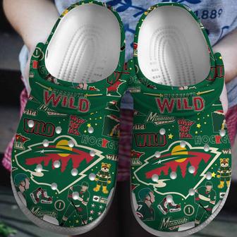 Minnesota Wild Nhl Sport Crocs Crocband Clogs Shoes | Favorety