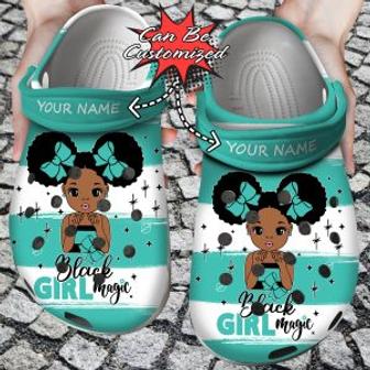Afro Girl Personalized Black Girl Magic Clog Shoes - Monsterry
