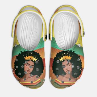 Afro Queen Retro Black Girl Classic Clogs Shoes - Monsterry AU