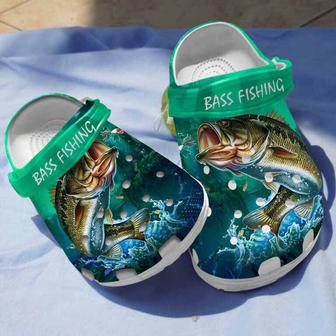 Amazing Bass Fishing Clogs Shoes Gifts For Fathers Day - Monsterry