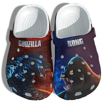 Amazing Godzilla Kong Monster Fighting Black Clogs Shoes | Favorety