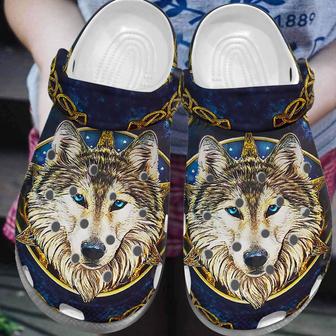 Amazing Leader Of The Pack Wolf Clogs Shoes - Monsterry