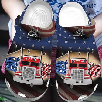 Amazing Patriot Trucker American Flag Clogs Shoes - Monsterry CA