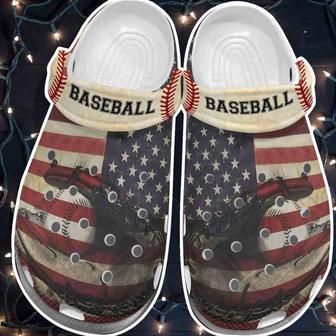 America Baseball Shoes Clogs For Batter - Baseball Outdoor Shoes 4Th Of July Gift - Monsterry AU