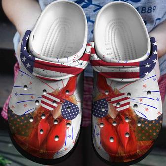 America Chicken Personalized Shoes Clogs Gifts For Independence Day - Monsterry