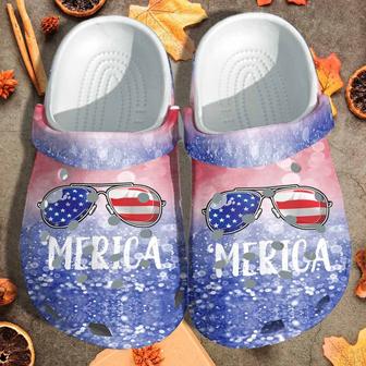 America Sunglasses Usa Flag Custom Shoes Clogs - 4Th Of July Beach Shoes Clogs Gift - Monsterry AU