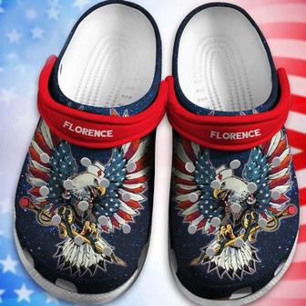 American Eagle Caduceus Nurse Shoe Clog Gift For 4Th Of July - Monsterry