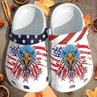 American Eagle Skin Custom Shoes Clogs - Usa Flag 4Th July Outdoor Shoes Clogs Gift - Monsterry CA
