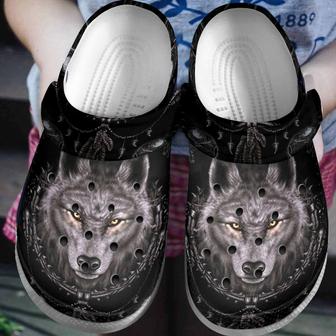 Angry Grey Wolf Shoes - Wolf In The Dark Clog Gifts For Birthday - Monsterry AU