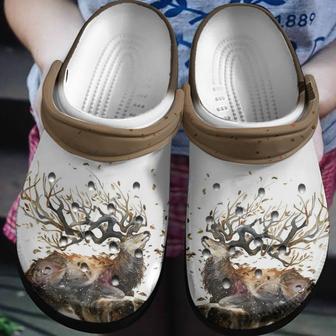 Animal Deer Fall Shoes - Autumn Forest Clog Gift For Male Female - Monsterry UK