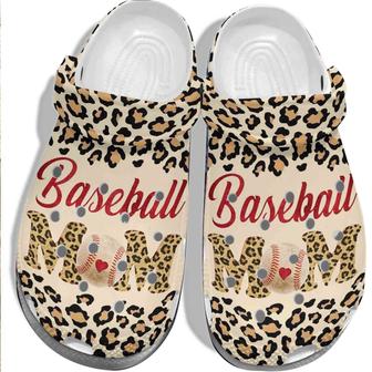 Animal Skin Baseball With Heart Outdoor Shoe - Baseball Mom Custom Shoes Clogs For Mother Day - Monsterry